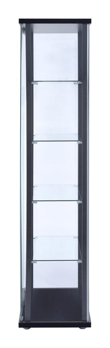 Delphinium Black/Clear 5-Shelf Glass Curio Cabinet - 950170 - Vega Furniture