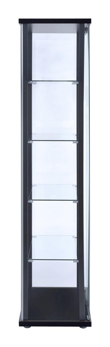 Delphinium Black/Clear 5-Shelf Glass Curio Cabinet - 950170 - Vega Furniture