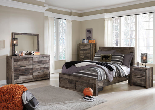 Derekson Multi Gray Footboard Storage Platform Youth Bedroom Set - SET | B200-84S | B200-87 | B200-89 | B200-31 | B200-36 | B200-92 | B100-12 - Vega Furniture
