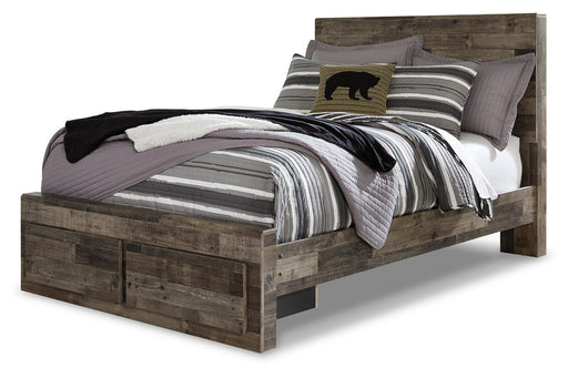 Derekson Multi Gray Full Panel Bed with 2 Storage Drawers - SET | B100-12 | B200-84S | B200-87 | B200-89 - Vega Furniture