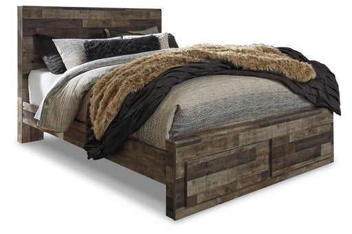 Derekson Multi Gray Queen Panel Bed with 2 Storage Drawers - SET | B100-13 | B200-57 | B200-54S | B200-95 - Vega Furniture