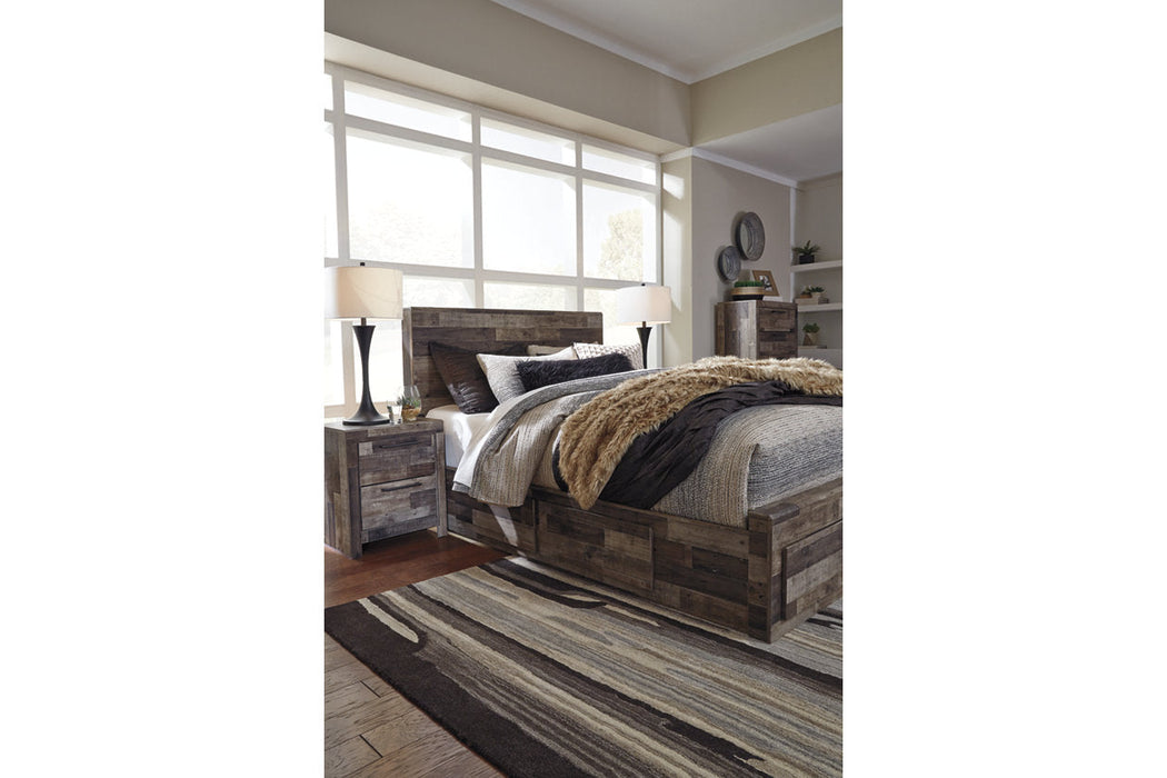 Derekson Multi Gray Queen Panel Bed with 4 Storage Drawers - SET | B100-13 | B200-57 | B200-54S | B200-60 | B200-95 - Vega Furniture