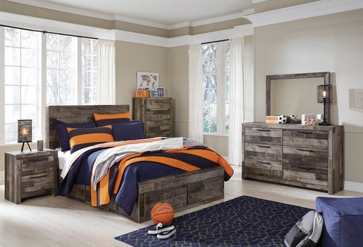 Derekson Multi Gray Side/Footboard Storage Platform Youth Bedroom Set - SET | B200-84S | B200-87 | B200-89 | B200-50 | B200-31 | B200-92 | B100-12 - Vega Furniture