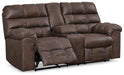 Derwin Nut Reclining Loveseat with Console - 2840194 - Vega Furniture