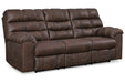 Derwin Nut Reclining Sofa with Drop Down Table - 2840189 - Vega Furniture