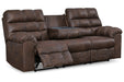 Derwin Nut Reclining Sofa with Drop Down Table - 2840189 - Vega Furniture