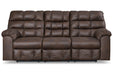 Derwin Nut Reclining Sofa with Drop Down Table - 2840189 - Vega Furniture