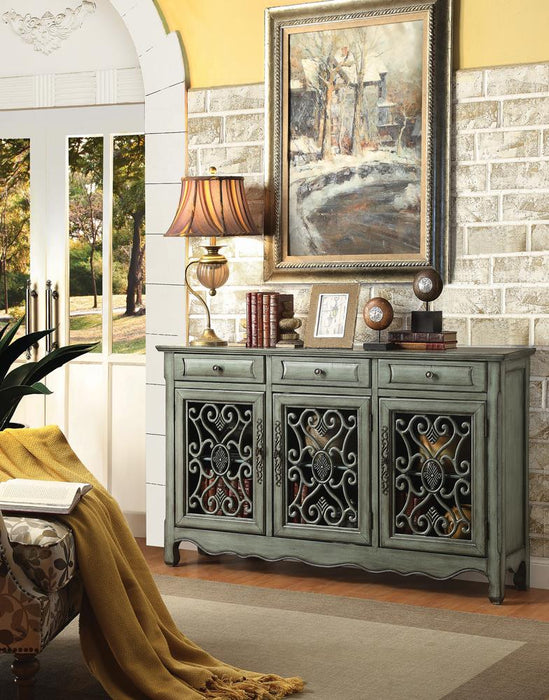 Deserie Antique Green 3-Door Accent Cabinet - 950357 - Vega Furniture