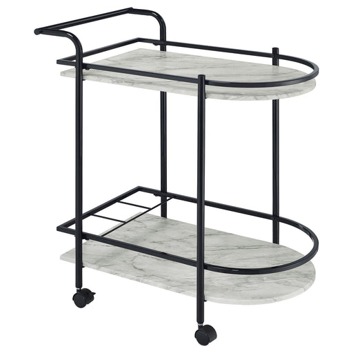 Desiree Black Rack Bar Cart with Casters - 181376 - Vega Furniture