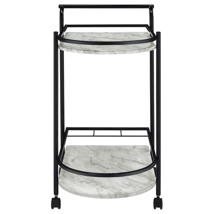 Desiree Black Rack Bar Cart with Casters - 181376 - Vega Furniture