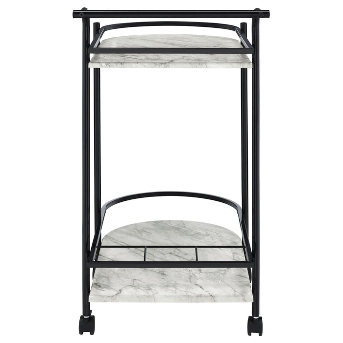 Desiree Black Rack Bar Cart with Casters - 181376 - Vega Furniture