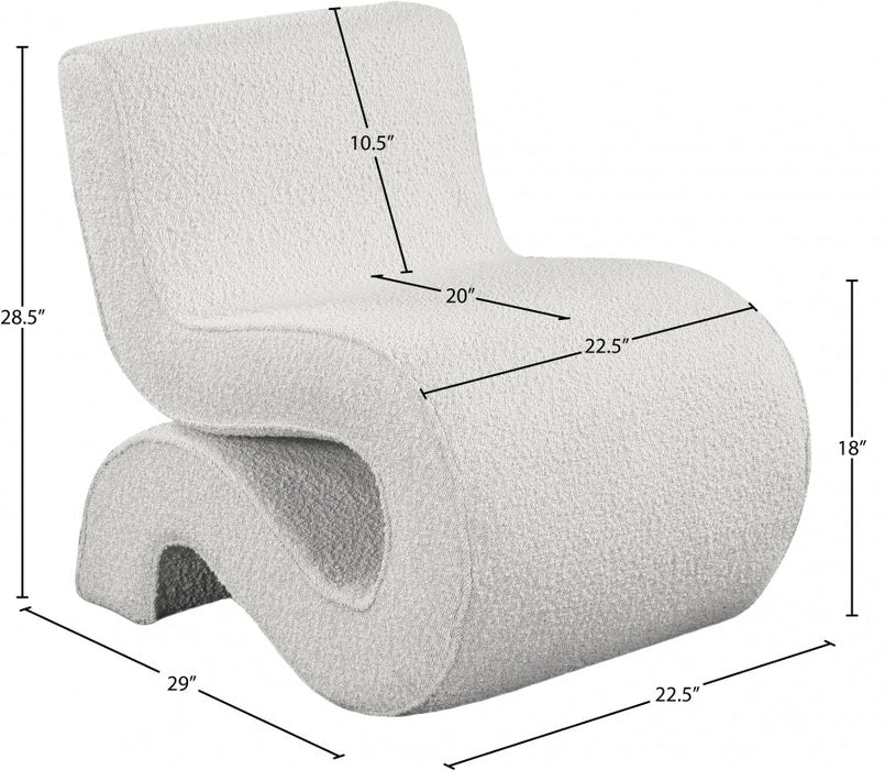 Desiree Cream Boucle Fabric Accent Chair - 599Cream - Vega Furniture