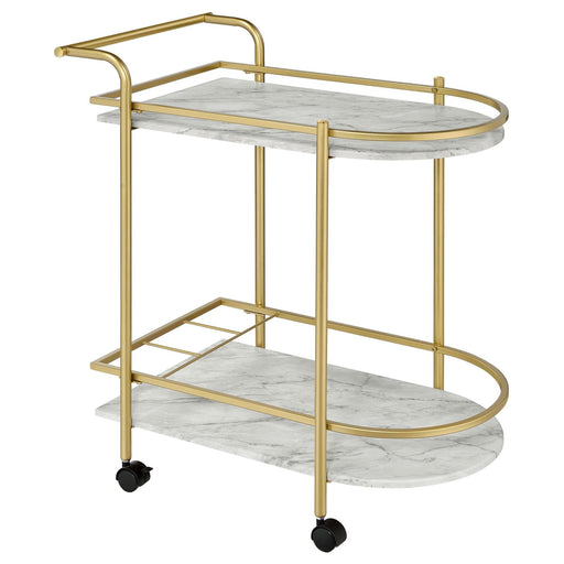 Desiree Gold Rack Bar Cart with Casters - 181377 - Vega Furniture