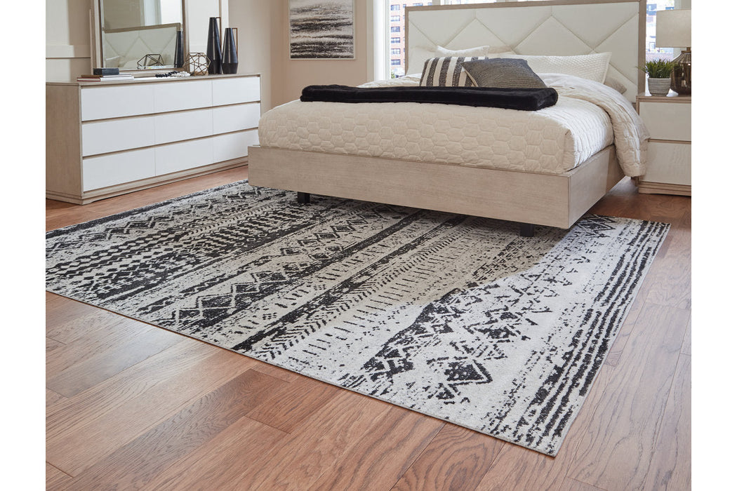 Devman Black/Cream/Gray Large Rug - R405571 - Vega Furniture