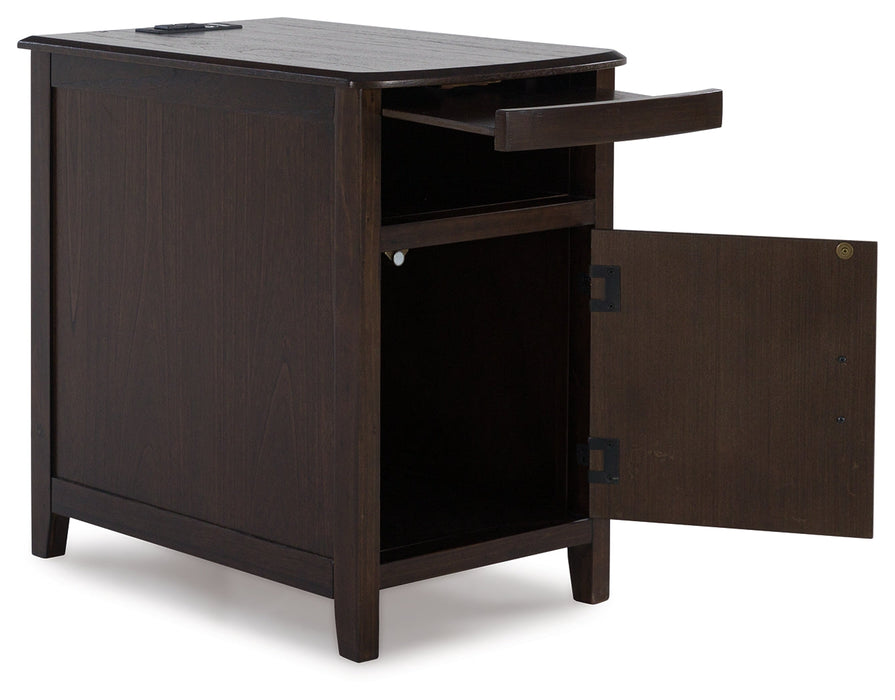 Devonsted Dark Brown Chairside End Table - T310-217 - Vega Furniture