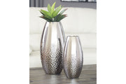 Dinesh Silver Finish Vase, Set of 2 - A2000355 - Vega Furniture