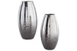 Dinesh Silver Finish Vase, Set of 2 - A2000355 - Vega Furniture