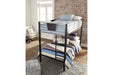 Dinsmore Black/Gray Twin over Twin Bunk Bed with Ladder - B106-59 - Vega Furniture