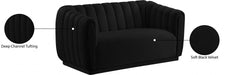 Dixie Black Velvet Loveseat - 674Black-L - Vega Furniture