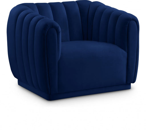 Dixie Blue Velvet Chair - 674Navy-C - Vega Furniture