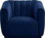 Dixie Blue Velvet Chair - 674Navy-C - Vega Furniture
