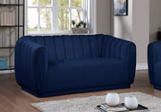 Dixie Blue Velvet Loveseat - 674Navy-L - Vega Furniture