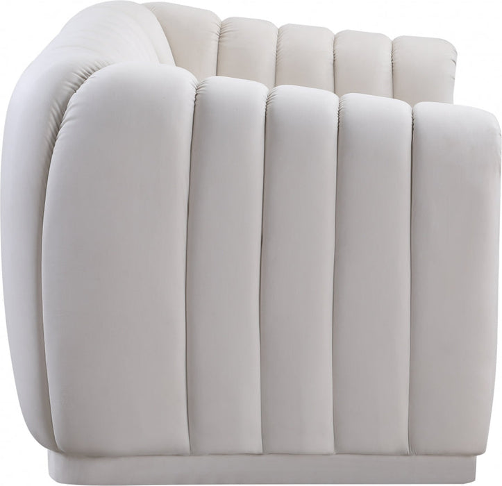 Dixie Cream Velvet Loveseat - 674Cream-L - Vega Furniture