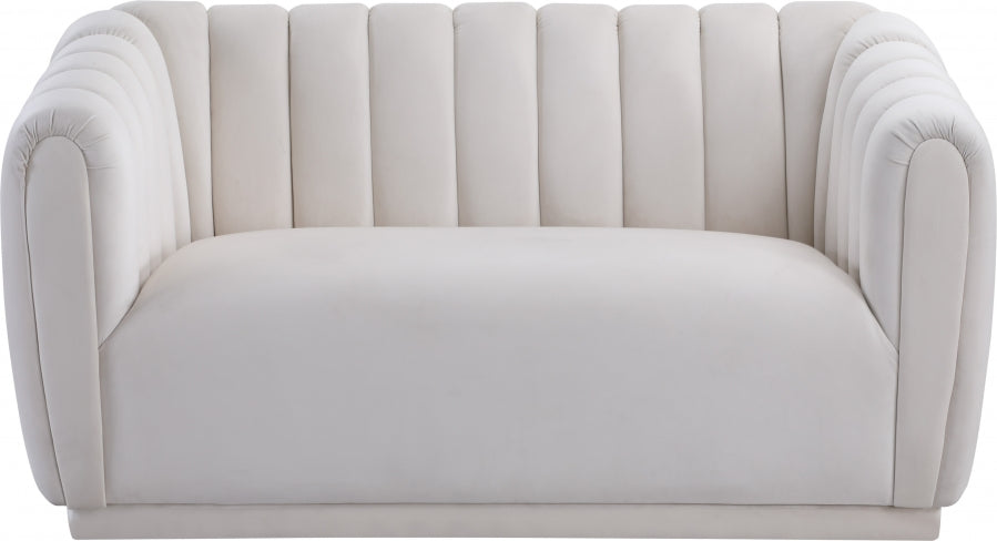 Dixie Cream Velvet Loveseat - 674Cream-L - Vega Furniture