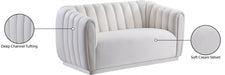 Dixie Cream Velvet Loveseat - 674Cream-L - Vega Furniture