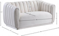 Dixie Cream Velvet Loveseat - 674Cream-L - Vega Furniture