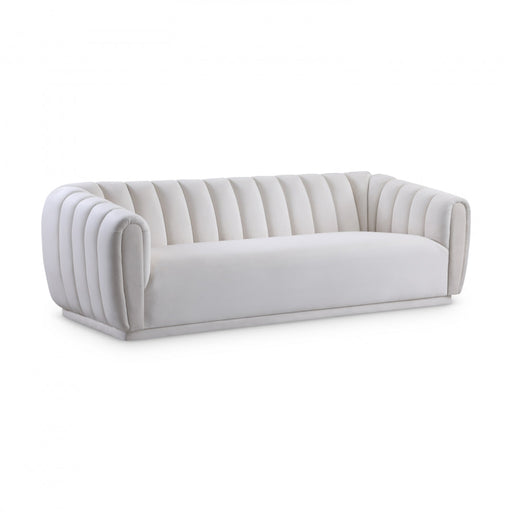 Dixie Cream Velvet Sofa - 674Cream-S - Vega Furniture
