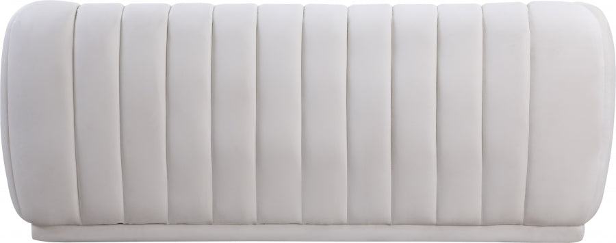 Dixie Cream Velvet Sofa - 674Cream-S - Vega Furniture