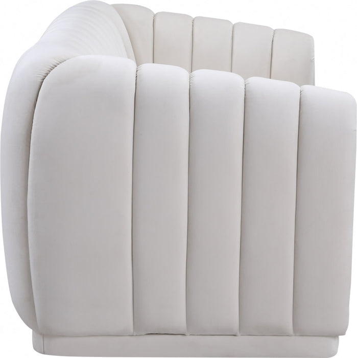 Dixie Cream Velvet Sofa - 674Cream-S - Vega Furniture