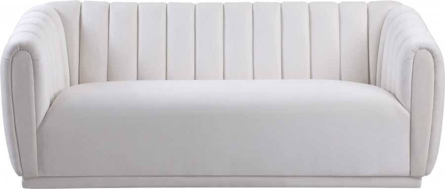 Dixie Cream Velvet Sofa - 674Cream-S - Vega Furniture