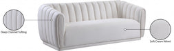 Dixie Cream Velvet Sofa - 674Cream-S - Vega Furniture