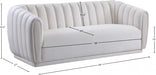 Dixie Cream Velvet Sofa - 674Cream-S - Vega Furniture