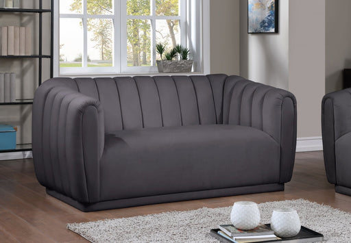 Dixie Grey Velvet Loveseat - 674Grey-L - Vega Furniture