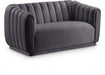 Dixie Grey Velvet Loveseat - 674Grey-L - Vega Furniture