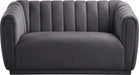 Dixie Grey Velvet Loveseat - 674Grey-L - Vega Furniture