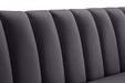 Dixie Grey Velvet Loveseat - 674Grey-L - Vega Furniture