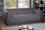 Dixie Grey Velvet Sofa - 674Grey-S - Vega Furniture