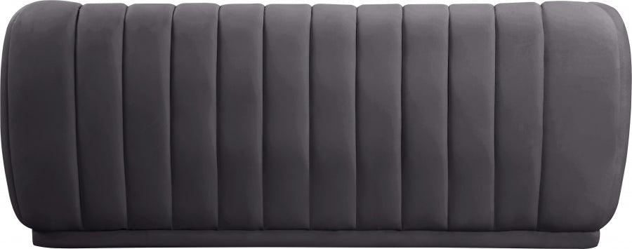 Dixie Grey Velvet Sofa - 674Grey-S - Vega Furniture