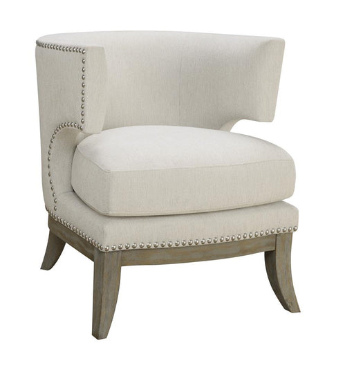 Dominic White/Weathered Gray Barrel Back Accent Chair - 902559 - Vega Furniture