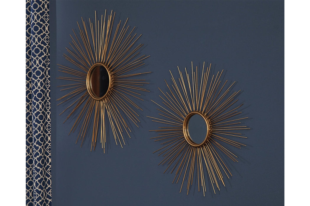 Doniel Antique Gold Finish Accent Mirror, Set of 2 - A8010054 - Vega Furniture