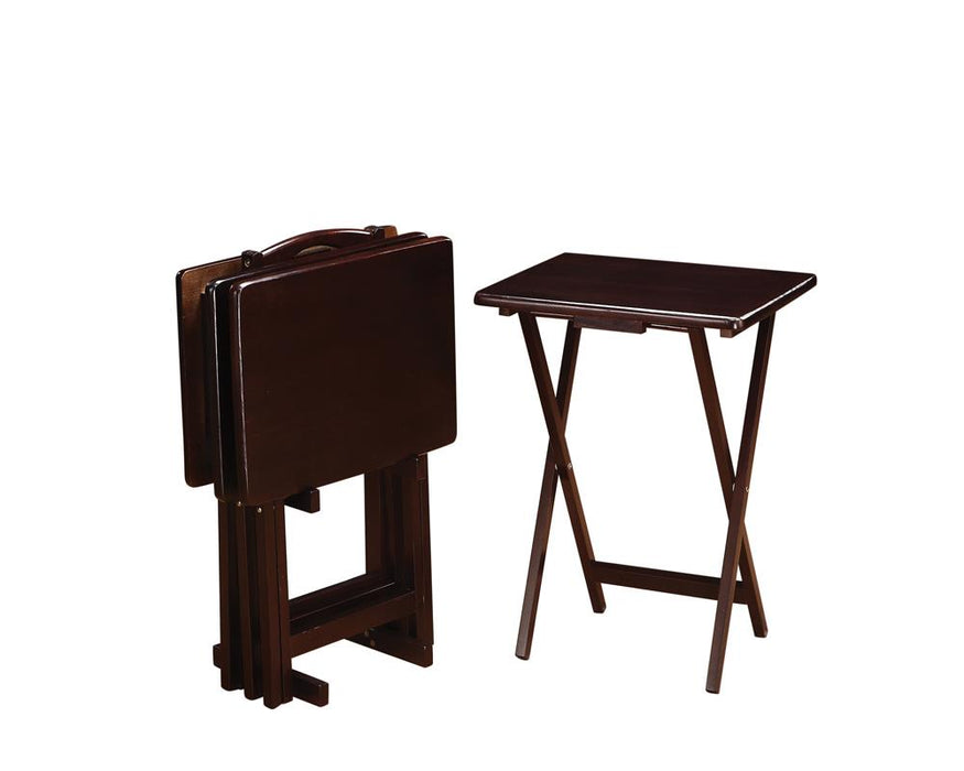 Donna Cappuccino 5-Piece Tray Table Set - 901081 - Vega Furniture
