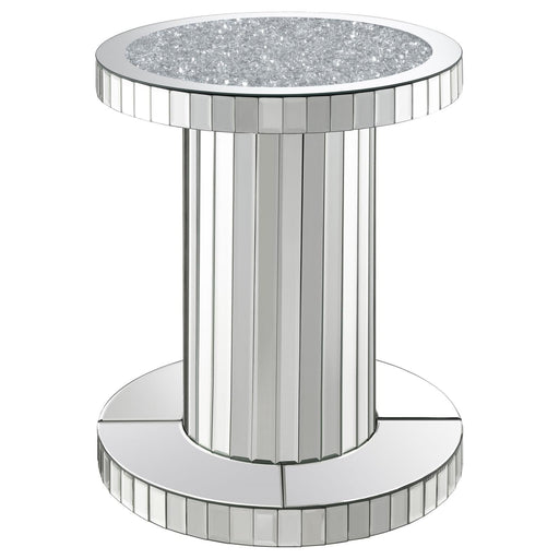 Dorielle Mirror Crystal Inlay Round Top Accent Table - 936125 - Vega Furniture