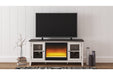 Dorrinson Two-tone 60" TV Stand with Electric Fireplace - SET | W100-02 | W287-68 - Vega Furniture