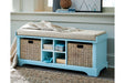 Dowdy Teal Storage Bench - A3000121 - Vega Furniture