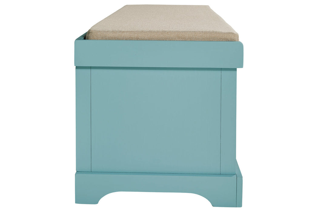 Dowdy Teal Storage Bench - A3000121 - Vega Furniture