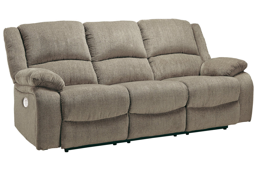 Draycoll Pewter Power Reclining Sofa - 7650587 - Vega Furniture